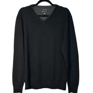 INC International Concepts Long Sleeve Italian Merino Wool Blend‎ V Sweater L